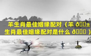 羊生肖最佳姻缘配对（羊 🐱 生肖最佳姻缘配对是什么 🍀 ）